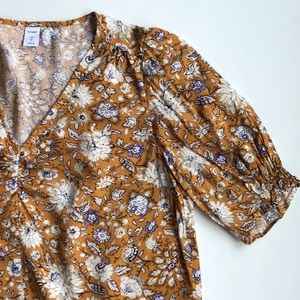 Mustard Yellow Floral Blouse